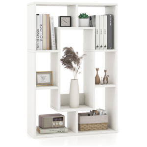 7-Cube Geometric Bookshelf Modern Decorative Open Bookcase-White