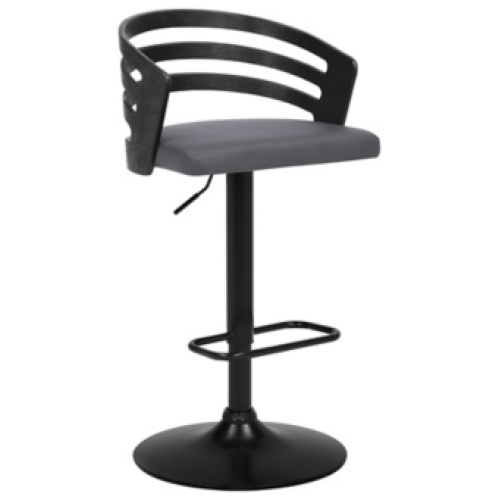 Adele Adjustable Height Bar Stool, Gray/Black