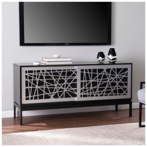 "Agrama 57" TV Stand", Black/Silver Finish