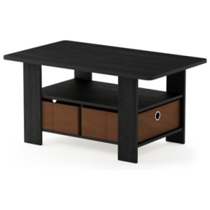 Andrey Coffee Table with Bin Drawer, Americano/Medium Brown