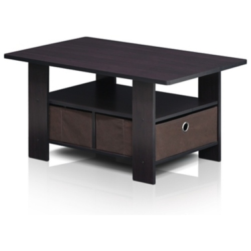 Andrey Coffee Table with Bin Drawer, Dark Walnut