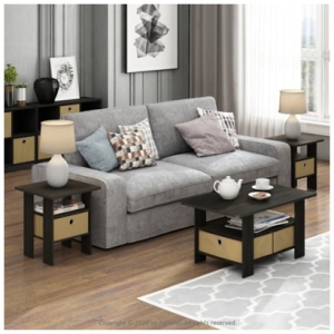 Andrey Coffee Table with Bin Drawer, Espresso/Brown