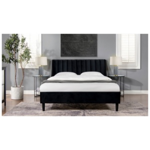 Aspen Vertical Tufted Platform Bed, Anthracite Black