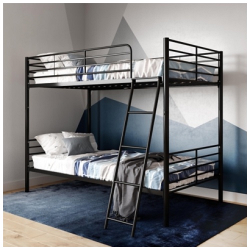 Atwater Living Daysi Convertible Twin over Twin Bunk Bed, Black