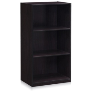 Basic 3-Tier Bookcase Storage Shelves, Black