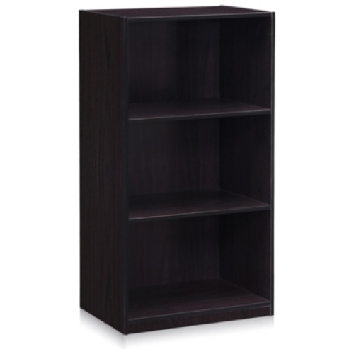 Basic 3-Tier Bookcase Storage Shelves, Black