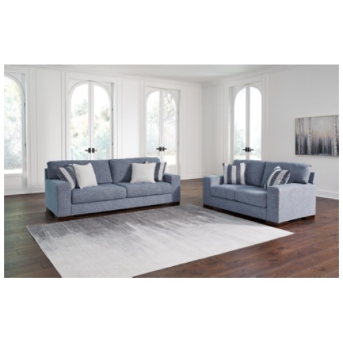 Belvoir Performance Fabric Sofa and Loveseat, Denim