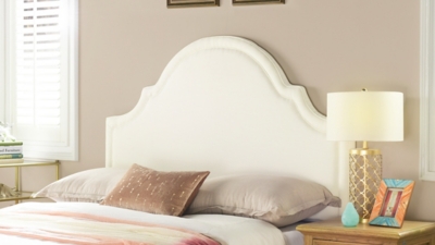 Catherine Upholstered Queen Headboard, White