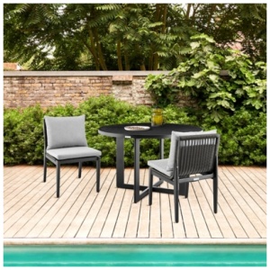 Cayman Outdoor Patio Dining Chairs (Set of 2), Dark Gray