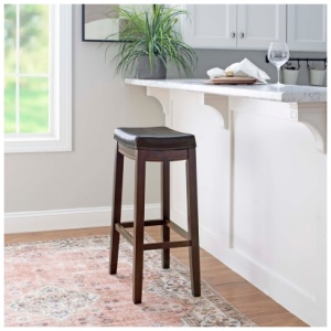 Claridge Backless Bar Stool, Dark Brown