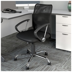 CorLiving Office Chair with Contoured Mesh Back, Black