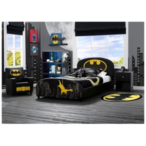 Delta Children Dc Comics Batman Upholstered Twin Bed, Black