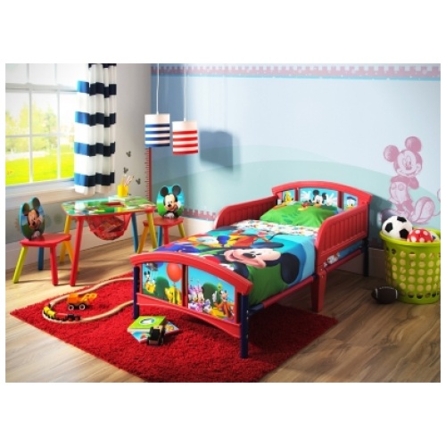 Delta Children Disney Mickey Mouse Plastic Toddler Bed, Red