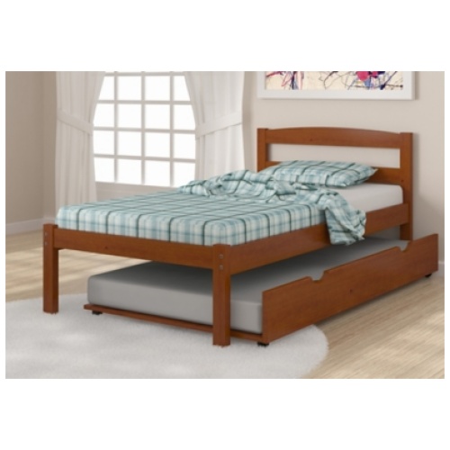 Donco Kids Econo Scandinavian Twin Bed with Twin Trundle, Espresso