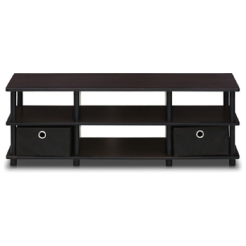 "Econ 42" TV Stand with Storage Bins", Black/Espresso