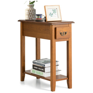 End Table Bedside Sofa End Table Narrow Nightstand with Wooden Legs