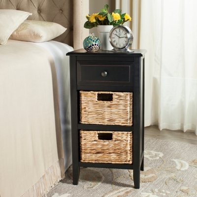 Everly Side Table, Distressed Black