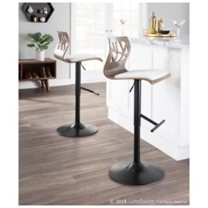 Folia Adjustable Height Bar Stool, Black/Light Gray