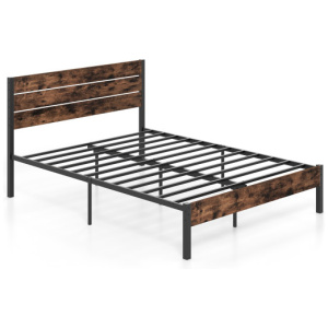 Full/King/Queen/Twin Size Bed Frame with High Headboard and Mute Bar-Queen Size