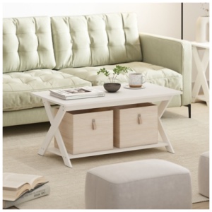 Furinno Criss-Crossed Coffee Table, White