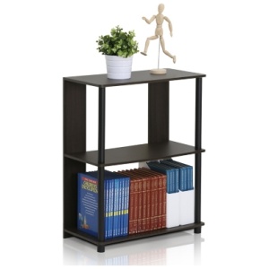 Furinno JAYA Simple Design Bookcase, Walnut/Black