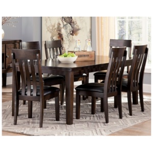 Haddigan Extendable Dining Table, Dark Brown, Wood