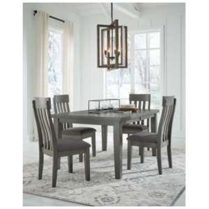 Hallanden Dining Table and 4 Chairs, Gray