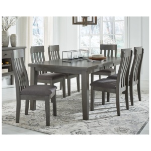 Hallanden Dining Table and 6 Chairs, Gray