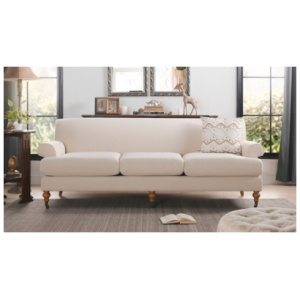 Jennifer Taylor home Alana Lawson Three-Cushion Sofa, Sky Neutral Beige