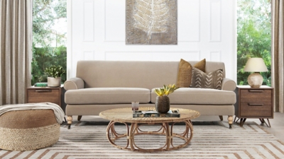 Jennifer Taylor home Alana Lawson Two-Cushion Sofa, Mink Beige