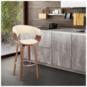 Julyssa Bar Stool, Cream/Chrome