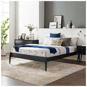 June Queen Platform Bed, Black