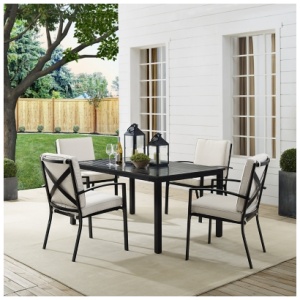 Kaplan Outdoor Dining Table with 4 Chairs, Oatmeal