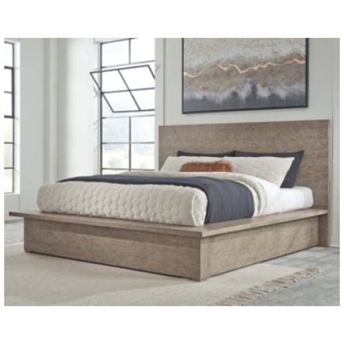 Langford California King Panel Bed, Light Grayish Brown