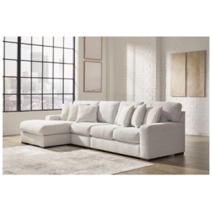 Larce 3-Piece Performance Fabric Sectional with Chaise, Stone