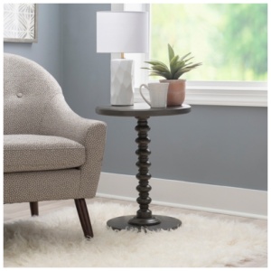 Linon Elina Side Table, Dark Gray