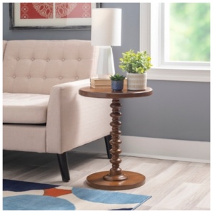 Linon Elina Side Table, Hazelnut