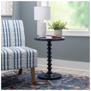 Linon Elina Side Table, Navy Blue