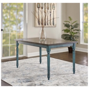 Linon Wesley Dining Table, Teal Blue