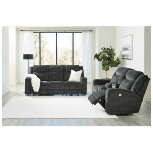 Martinglenn Sofa and Loveseat, Ebony