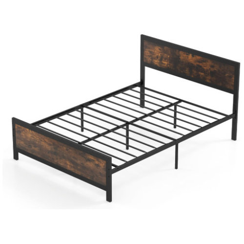 Metal Bed Frame with Headboard and Footboard-Full Size