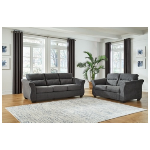 Miravel Sofa and Loveseat, Gunmetal