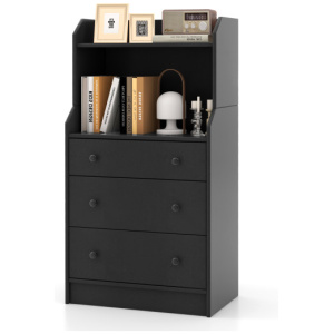 Modern Storage Dresser with Anti-toppling Device-Black