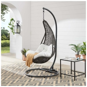 Modway Abate Outdoor Swing Chair, Gray/White