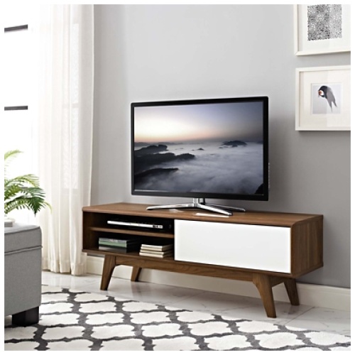 Modway Envision TV Stand, Walnut/White