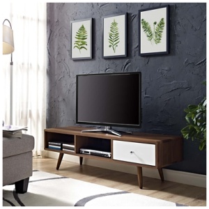 "Modway Transmit 55" TV Stand", Walnut/White