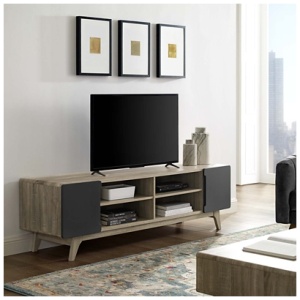 Modway Tread TV Stand, Natural/Gray