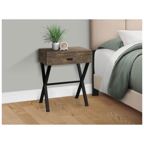 Monarch Specialties Molly Nightstand, Brown