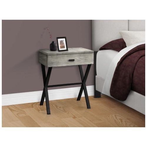 Monarch Specialties Molly Nightstand, Gray