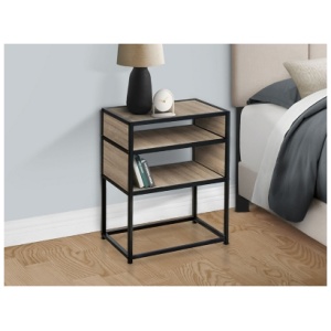 Monarch Specialties Skylar Nightstand, Dark Taupe